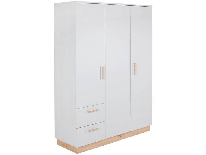 Jimmylee Babykleiderschrank Leo, Grau, Eiche, 3 Fächer, 2 Schublade(n) Schubladen, 147x196x51 cm, DIN EN ISO 9001, Beimöbel erhältlich, Babymöbel, Babykleiderschrank