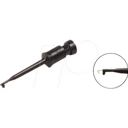 KLEPS 2 SW - Klemmprüfspitze,Haken, schwarz, Lötanschluss