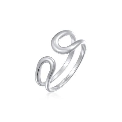 Silberring ELLI PREMIUM "Ring Offen Modern Verstellbar 925 Silber" Gr. 56, silber, Fingerringe, Damen, 56, Silber 925 (Sterlingsilber), Silberring