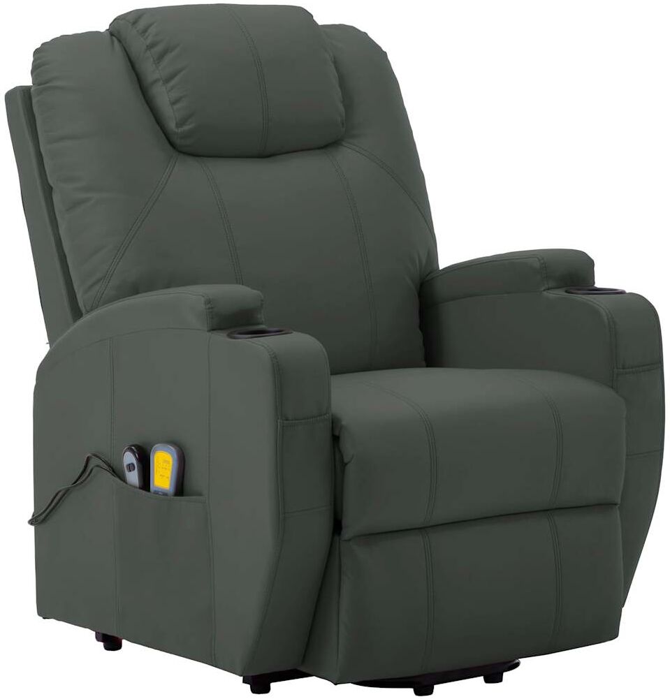 vidaXL Fauteuil de massage Anthracite Similicuir