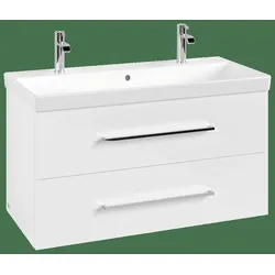 Villeroy & Boch Avento Waschtischunterschrank, 2 Auszüge, 980x514x484mm, Griff chrom Glanz, A89200VE, Farbe: Brilliant White
