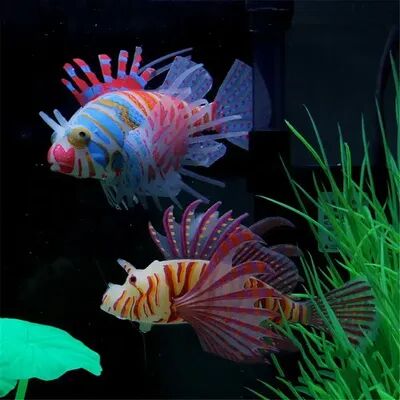 Multisell Products Hub Underwater World Decoration, Simulated Colored Lionfish For Goldfish Tanks fish Blue
