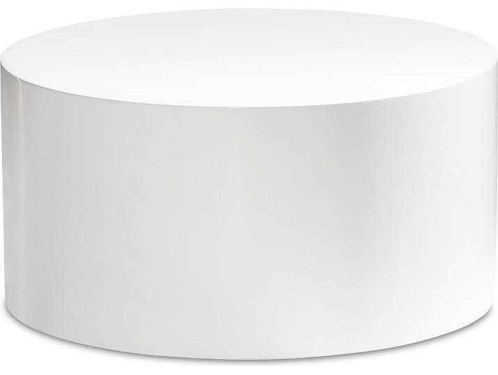 Couchtisch Monobloc 60x60x30cm Weiß Hochglanz Rund Modern Design