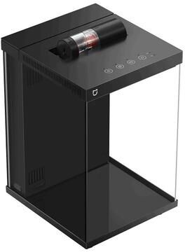 Uplifted Goods Smart Desktop Fish Tank With Remote Feeding And Lighting black