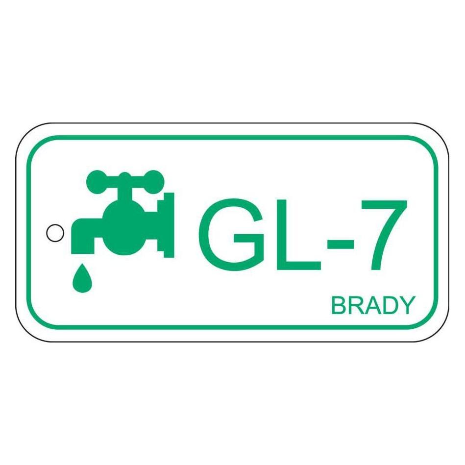 Brady B-7527, Polypropylen Schild, Energy Source Tag - Glycol, 75 x 38mm, Grün auf Weiss, Beschrift (ENERGY TAG-GL-7-75X38MM-PP/25)
