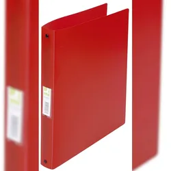 Q-Connect® KF02907 Ringbuch transparent - A4, 4-Ring, Ring-Ø 25 mm, rot-transparent