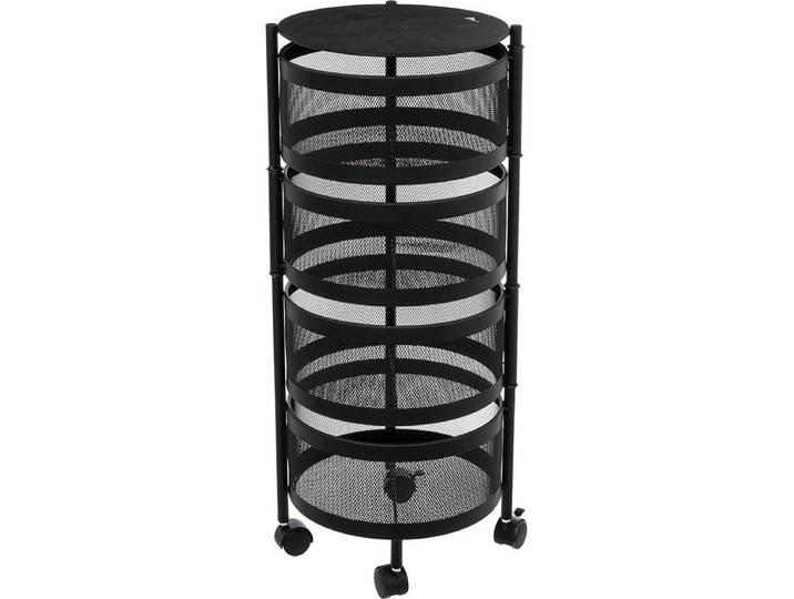5Five Keuken trolley 76x33x33 cm - zwart zwart