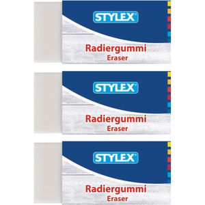 Stylex Radiergummi 34089, für Blei-und Buntstifte, 3 Stück
