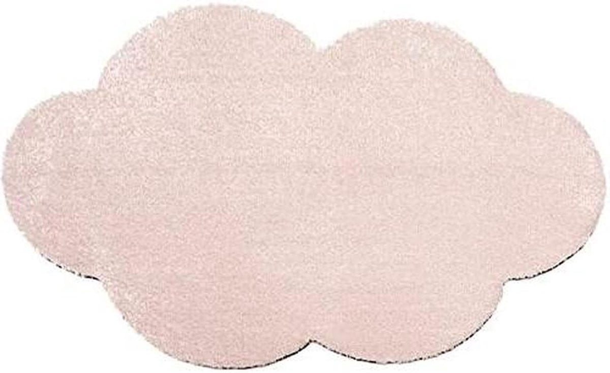 Zacht roze kinder kamer tapijt met antislip laag - 67 x 110 cm