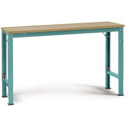 Manuflex AU7135.5021 Universal Arbeits-Grundtisch UNIVERSAL Spezial mit Multiplexplatte, BxTxH = 2000 x 1200 x 722-1022 mm Wasserblau