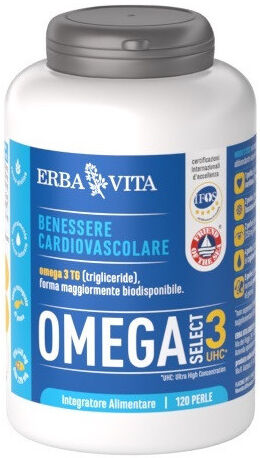 Omega Select 3 UHC Erba Vita 120 Perle - Integratore Alimentare Ricco di Omega-3