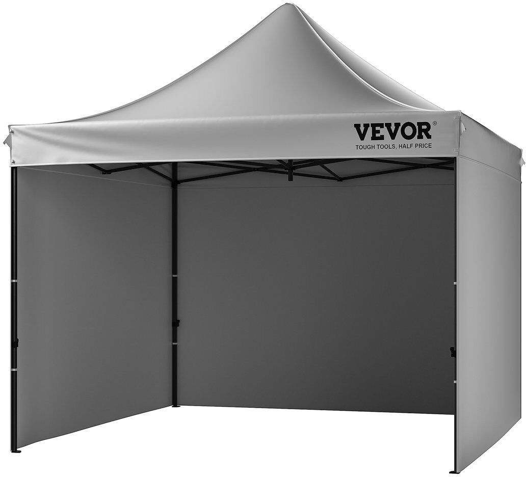 VEVOR 10 Ft. W x 10 Ft. D Steel Party Tent Dark Grey