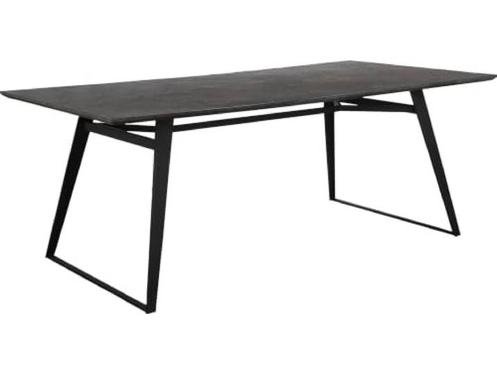 Fuji Esstisch 200x100 cm 8 Plätze in braun grau, Gestell schwarz