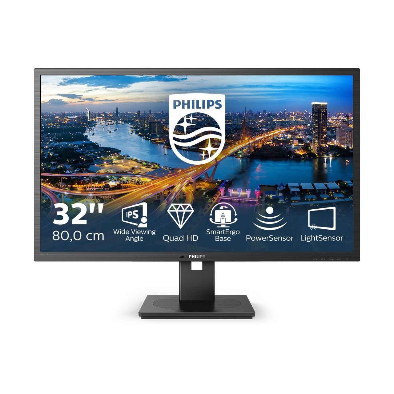 32" (81,28cm) Philips B-Line 325B1L schwarz 2560x1440 1x DisplayPort 1.2 / 2xHDMI 2.0