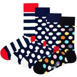 HAPPY SOCKS Happy Socks Unisex Socken, 4er Pack - Classic Crew, Cotton, Farbmix, Größe 41-46 in Bunt Bunt