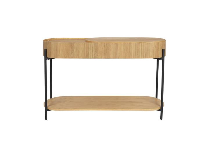 Console en bois brun Slides