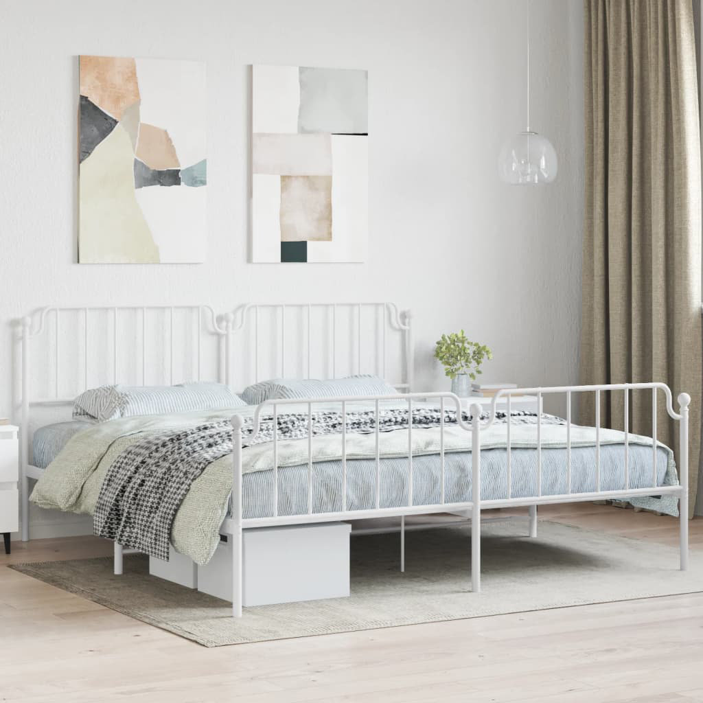 Marlow Home Co. Almeer DE Size - 100 X 200 Cm Metal Bed White Split King