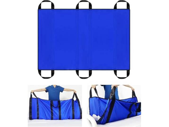 Transferblatt für Patientenlifter mit Griffen, Mehrzweck-Positionierungs-Bett-Pad, wiederverwendbares & waschbares Transferblatt zum Drehen, Heben & Umlagern(100 * 147cm)