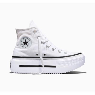 Sneaker CONVERSE "CHUCK TAYLOR ALL STAR LIFT DOUBLE", Damen, Gr. 39,5, schwarz-weiß (weiß, schwarz, weiß), Textil, Schuhe Sneaker