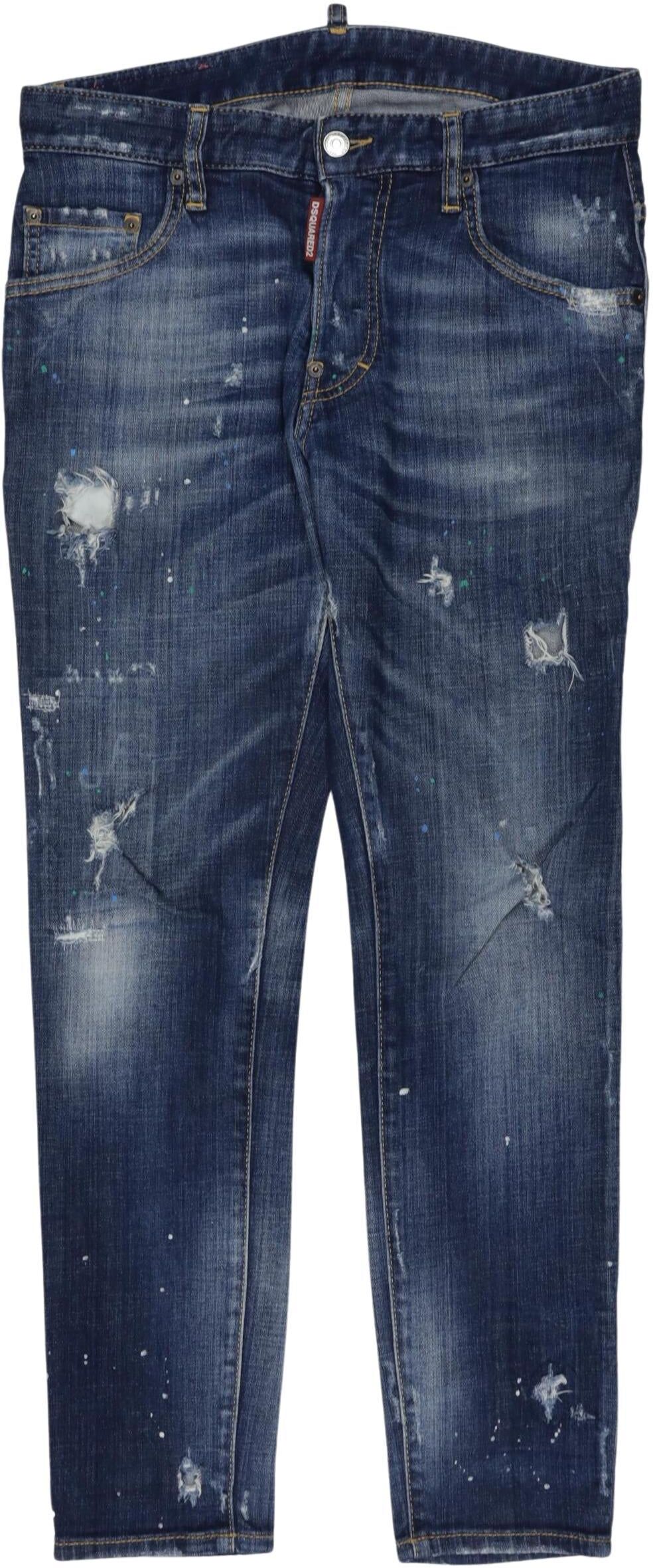 Dsquared2 Herren Jeans, Blau, Gr. Xxs, Synthetik / Elasthan / Baumwolle / Leder - Second Hand