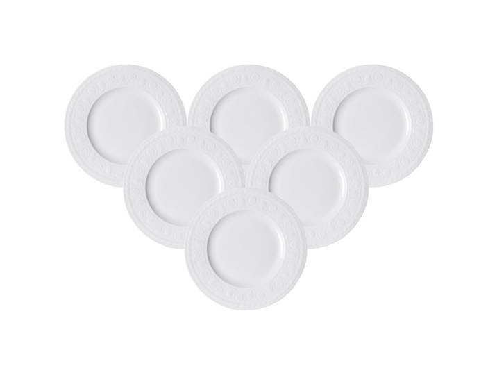 Frühstücksteller VILLEROY & BOCH Frühstücksteller Cellini ø 22 cm 6er Set weiß , weiß, Speiseteller, Frühstücksteller