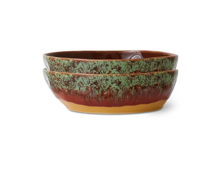 HKliving Assiette à pâtes 70 s Ø19,5 cm, lot de 2 Cove'