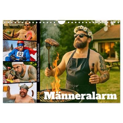 Männeralarm - Ein Jahr voller herrlicher Männlichkeit (Wandkalender 2026 DIN A4 quer), CALVENDO Monatskalender