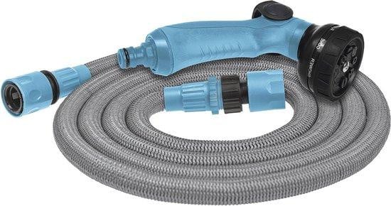 Markenlos Flexibele tuinslang met 8 functies en pistooldouche, blauw, 3/4 inch