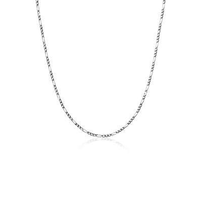 Silberkette KUZZOI "Halskette Herrn Figaro Oxidiert Massiv Mann 925 Silber" Gr. 50, schwarz, Halsketten, Herren, 50, ohne Stein, Silber 925 (Sterlingsilber), Silberkette
