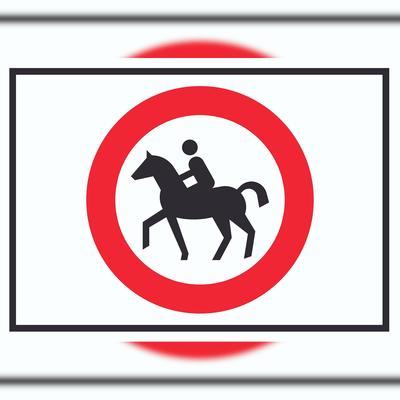 HB-Druck Reiten verboten Symbol Schild A1 Rückseite selbstklebend