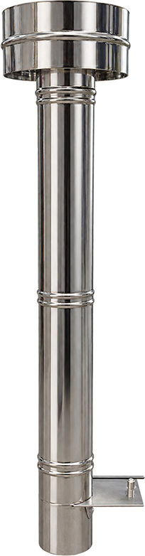 My-Barbecue Chaminé INOX Completa 100cm MAXIMUS 70cm com Chapéu INOX com Aba AC174F