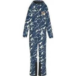 CHIEMSEE Skioverall mit verpixeltem Berglandschaft-Print, Größe 56 in Blau 194031