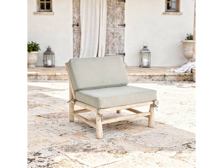 Fauteuil bas lounge en bois de teck Pepper