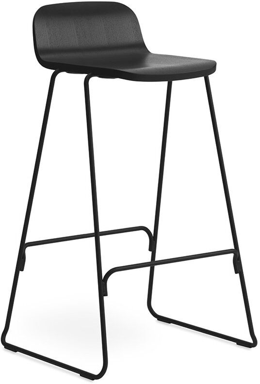 Normann Copenhagen Barhocker (mit Rückenlehne, Eiche, chrom, H 65cm) mit Rückenlehne   Eiche   chrom   H 65cm