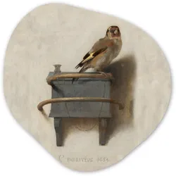 WANDBILD Stieglitz - Alter Meister - Carel Fabritius Room Decor 90x90 cm