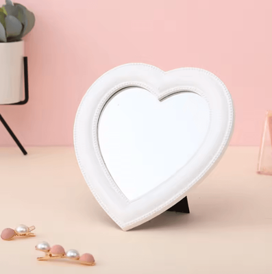 Inspire Curations Heart Shaped Decorative Vanity Makeup Mirror white