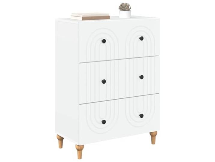 KTHLBRH Schrank mit Schubladen, weiß, 66 x 34,5 x 90 cm Technisches Holz, 3 Schubladen, Verwendung im Innenbereich, Montage erforderlich