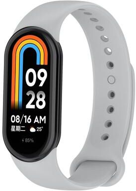 United Xiaomi Mi Band 8 Silicone Watch Band Soft Replacement Wrist Strap grey