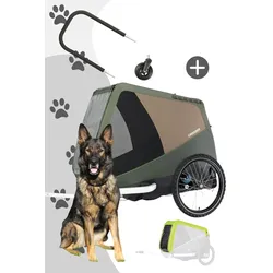 Croozer Dog Tammo Flex & Go Bundle (inkl. Buggyset und Regenverdeck), Farbe: Moss Green