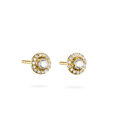 Paar Ohrstecker THOMAS SABO "Pavé-Ohrstecker gelbgoldfarben", gold (gelbgoldfarben, weiß, weiß), Ohrringe, Damen, 6,4mm, Metall, mit Zirkonia (synth.)