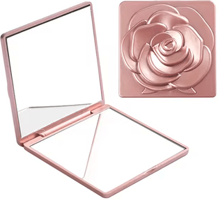Inspire Curations Retro Rose Double Sided Mini Pocket Makeup Mirror rose Gold