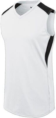 Augusta Sportswear 312162 Athletic Women's Dynamite Jersey T-Shirt in White/Black/White size 2XL   Polyester/Spandex Blend