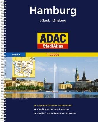 ADAC Kartografie - ADAC StadtAtlas Hamburg mit Lübeck, Lüneburg 1:20 000: Lübeck, Lüneburg. Insgesamt 359 Städte und Gemeinden. Citypläne und Verkehrslinienpläne. CityPilot und Ausflugskarten. GPS-genau - Preis vom 16.10.2026 11:41:07 h