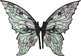 Inspire Curations Sparkling Organza Fairy Wings Butterfly Angel Costume Dress Up Prop black