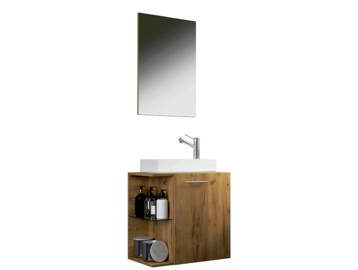 Gästebad Möbel-Set 2-teilig Hausa B: 62,5 cm Eiche Dekor
