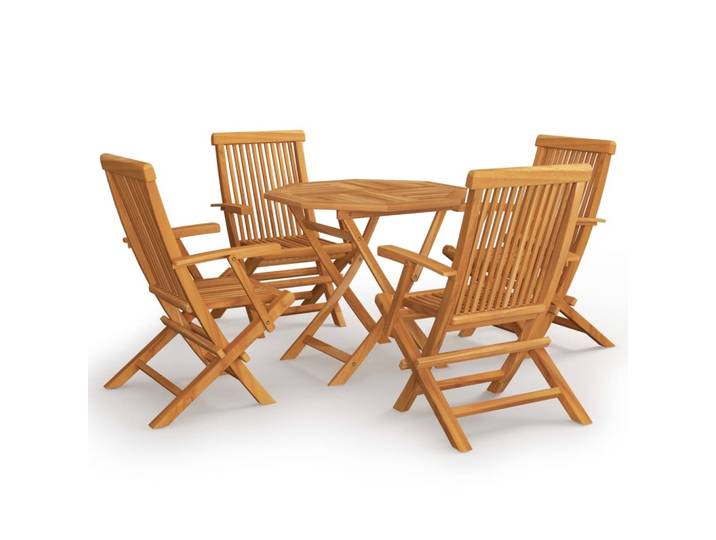 vidaXL 5-tlg. Garten-Essgruppe Massivholz Teak