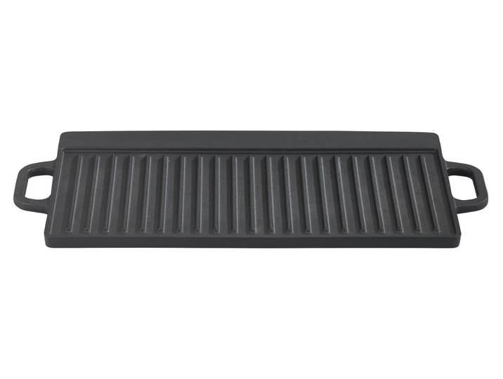 Grillplatte GSW Black Iron BBQ , schwarz, B:23cm H:2cm L:42cm, Gusseisen, Grillroste, Grillplatte, Gusseisen Grillplatte zur Anwendung auf dem Grill, Feuer oder Backofen
