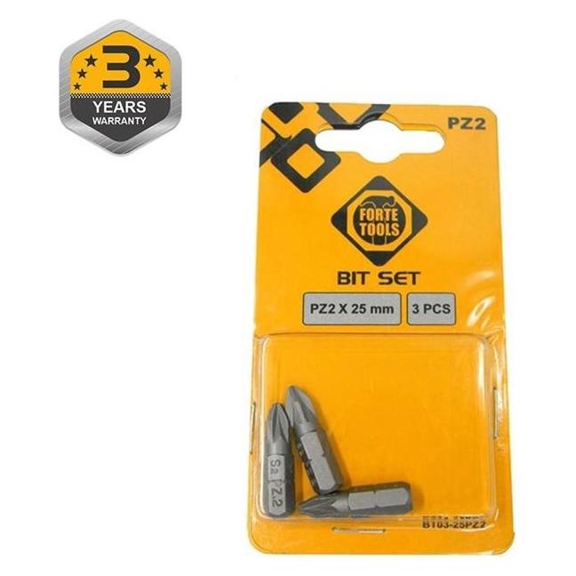 Forte tools SCREWDRIVER BIT PZ2X25MM 3PCS (33045549)