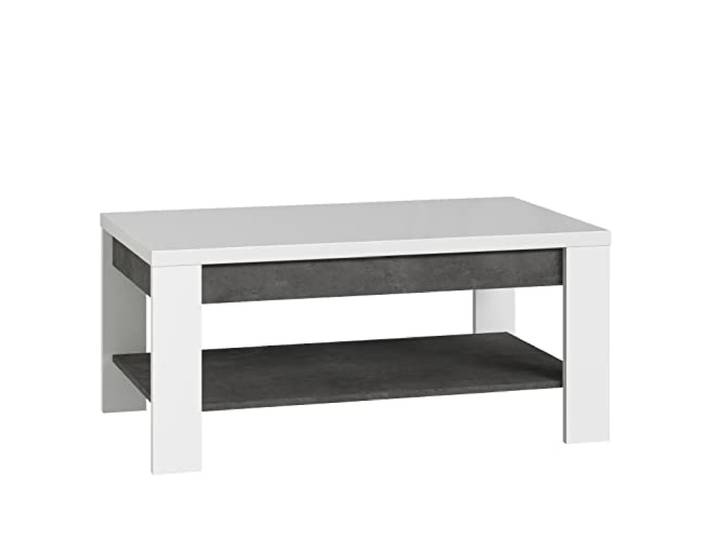 Newroom Couchtisch Weiß Betonoptik modern Wohnzimmertisch Sofatisch