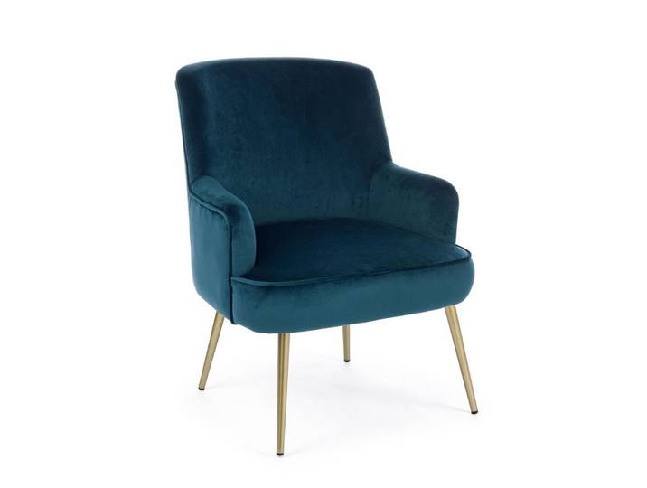 Feeling4Home Sessel Clelia in Samt-Optik, Blau